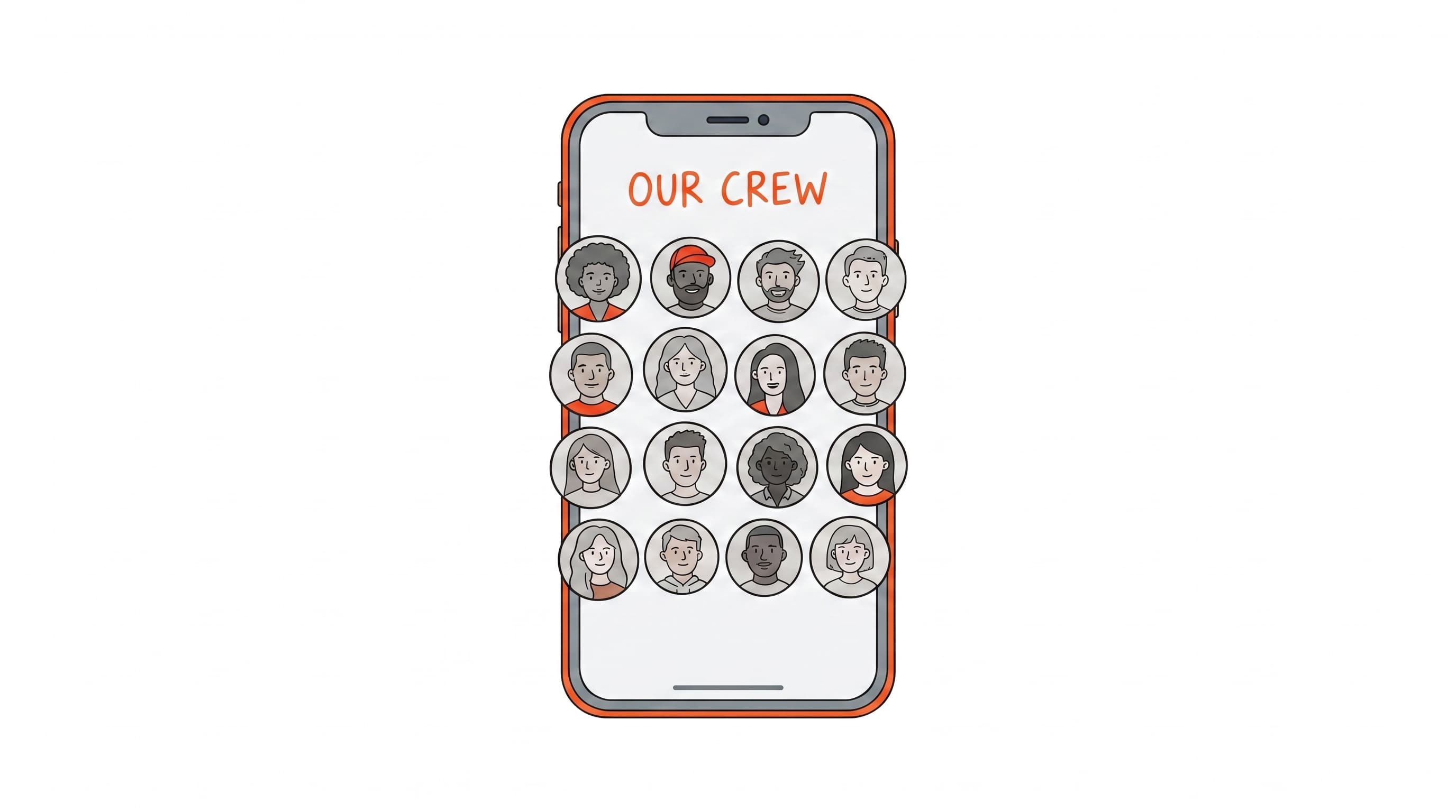 Crew avatars list doodle